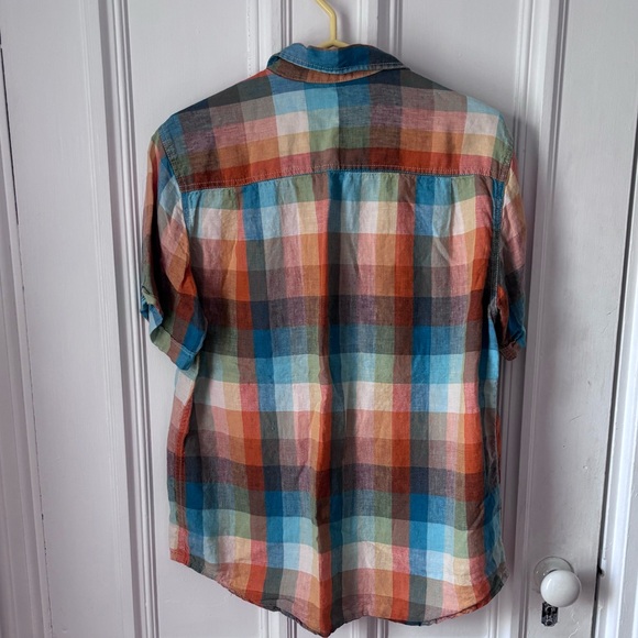 Men’s Tommy Bahama Short Sleeve Button Front Plaid 100%Linen Shirt Small - Picture 5 of 14